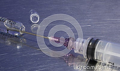 Syringe and ampule Stock Photo