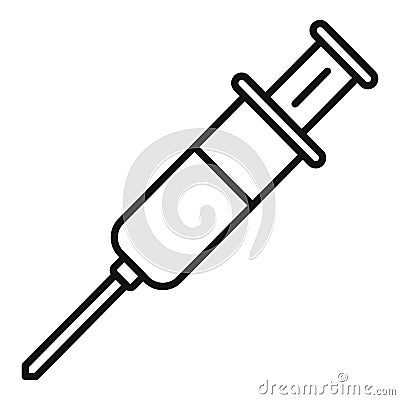 Syringe animal injection icon outline vector. Veterinary help Stock Photo