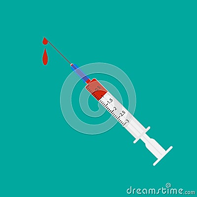 Syringe bloode Vector Illustration