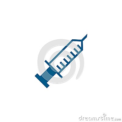 Syringe Blue Icon On White Background. Blue Flat Style Vector Illustration Vector Illustration