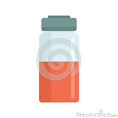 Syringe bottle icon flat isolated vector Vector Illustration