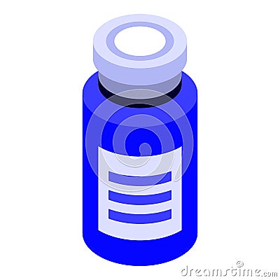 Syringe bottle icon, isometric style Vector Illustration