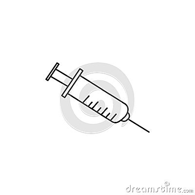 Syringe. Doodle icon. Drawing by hand. Coloring book. Vector illustration. Vector Illustration