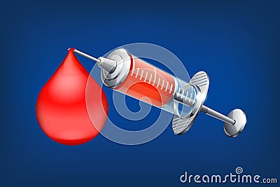 Syringe with drop Vector Illustration