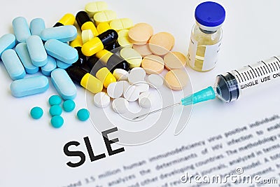 Syringe with drugs for SLE treatment Stock Photo