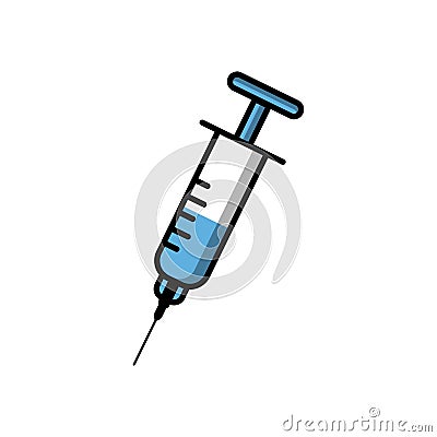 Syringe flat icon. Design vector Vector Illustration