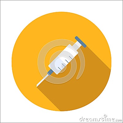 Syringe flat icon Vector Illustration