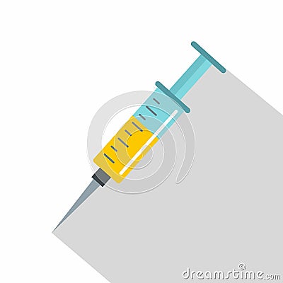 Syringe icon, flat style Vector Illustration