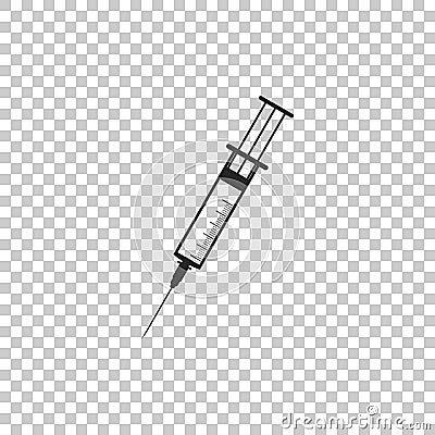 Syringe icon isolated on transparent background. Syringe sign for vaccine, vaccination, injection, flu shot. Medical Vector Illustration