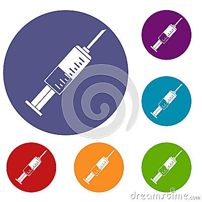 Syringe icons set Vector Illustration