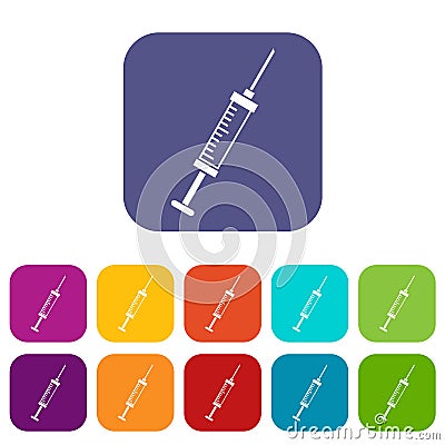 Syringe icons set Vector Illustration