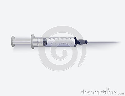 Syringe for injections and vaccinations. Vector Illustration