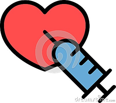 Syringe Injector Heart icon design on white Vector Illustration
