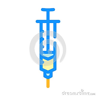 syringe with insulin color icon vector illustration Cartoon Illustration