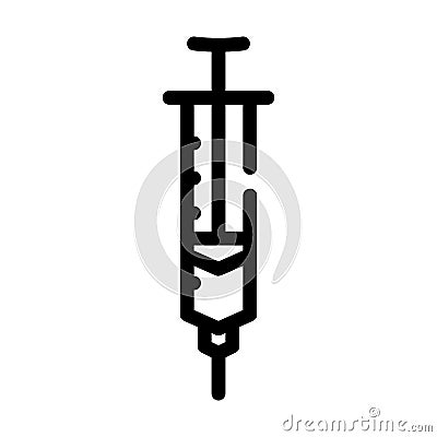 syringe with insulin line icon vector illustration Cartoon Illustration