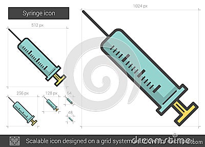 Syringe line icon. Vector Illustration