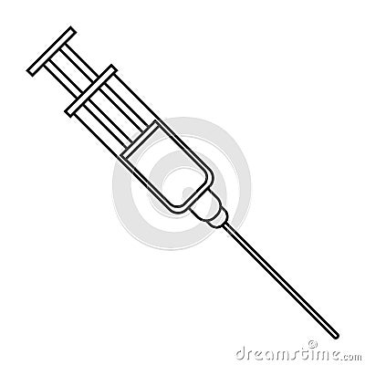 Syringe medical health icon thin line Vector Illustration