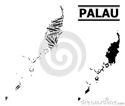 Syringe Mosaic Map of Palau Islands Vector Illustration