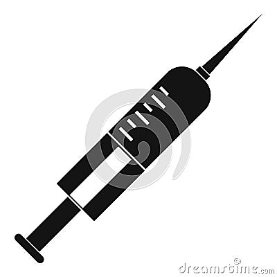 Syringe with needle icon, simple style Vector Illustration