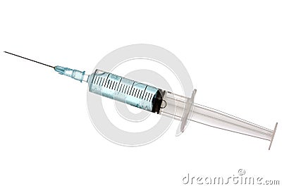 Syringe and needle isolated on a white Stock Photo