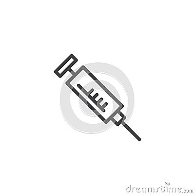 Syringe needle line icon Vector Illustration