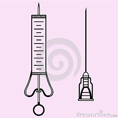 Syringe and needle vector Vector Illustration