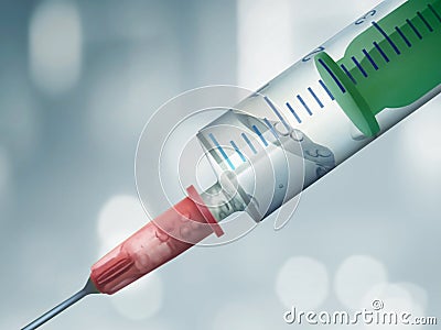 Syringe and penicillin Stock Photo
