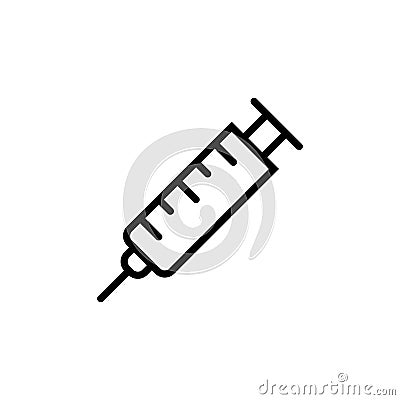 Syringe vector icon needle vaccine injection medical shot. Syringe medicine icon Vector Illustration