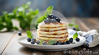 syrup buttermilk pancake food Cartoon Illustration