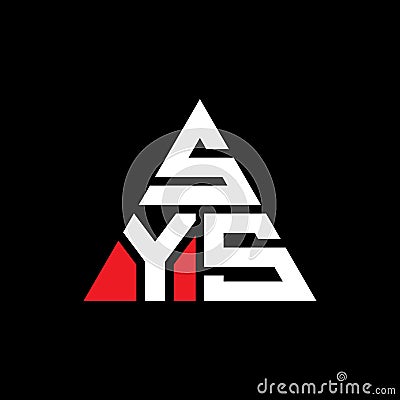 SYS triangle letter logo design with triangle shape. SYS triangle logo design monogram. SYS triangle vector logo template with red Vector Illustration