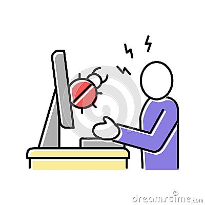 sysadmin fixing debug color icon vector illustration Vector Illustration
