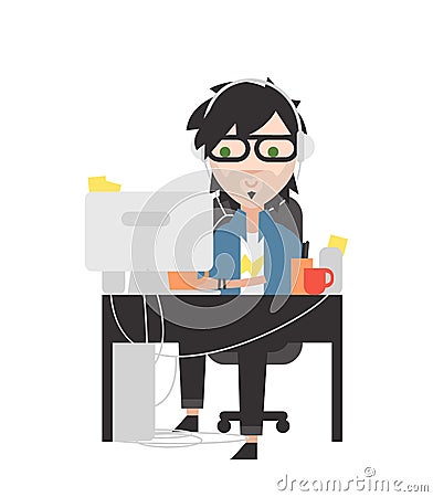 System administrator Vector Illustration