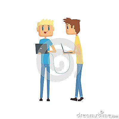 System administrators, network engineers, computer and technical support cartoon vector illustration Vector Illustration