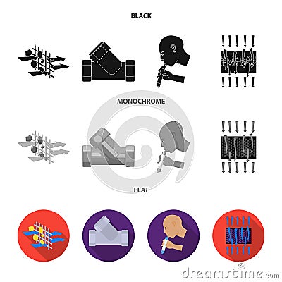 System, balloon, hand, trial .Water filtration system set collection icons in black, flat, monochrome style vector Vector Illustration
