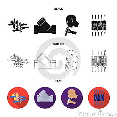 System, balloon, hand, trial .Water filtration system set collection icons in black,flat,outline style vector symbol Vector Illustration