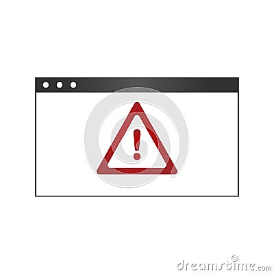 System dialog window with warning sign. Sign of Dialog Window. Vector illustration isolated on white background Cartoon Illustration