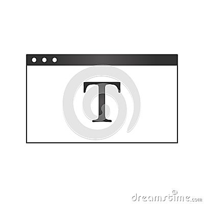 System dialog window withtext symbola. Sign of Dialog Window. Vector illustration isolated on white background Cartoon Illustration