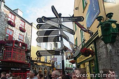 Street Signs in Ireland Editorial Stock Photo