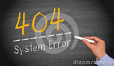 404 System Error Stock Photo