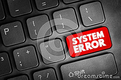 System Error text button on keyboard, concept background Stock Photo