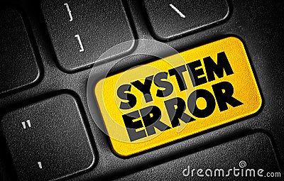 System Error text button on keyboard, concept background Stock Photo