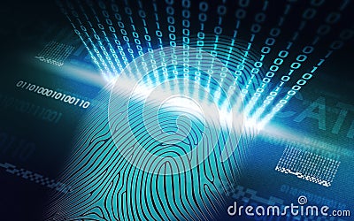 The system of fingerprint scanning - biometric security devices Stock Photo