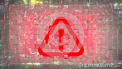 System hacked and error symbol 3D Rendering Stock Photo