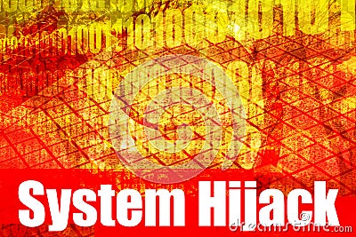 System Hijack Alert Warning Message Stock Photo