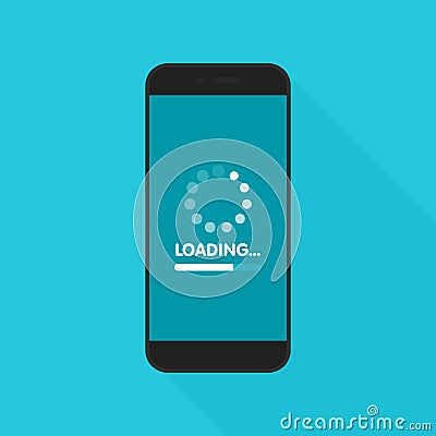 System software update and upgrade concept. Loading process in smart phone screen. Vector illustration Vector Illustration