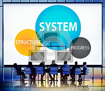 System Structure Progress Processing Procedure Concept Stock Photo