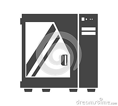 System unit, computer case, chassis, tower or cabinet bold icon. Hardware, equipment. Vector Illustration