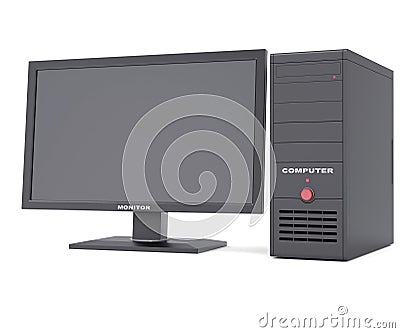 System unit with a monitor Stock Photo