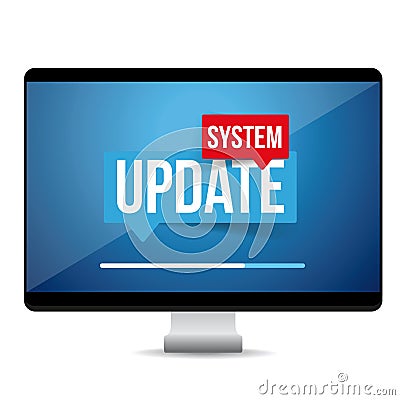 System Update computer sign Vector Illustration