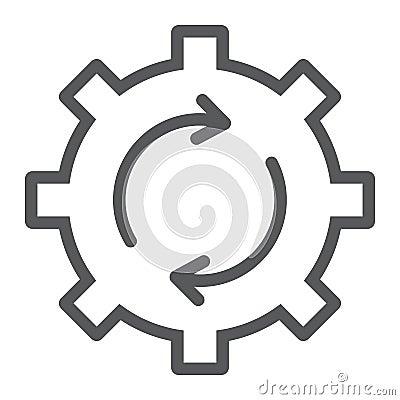 System update line icon, data and analytics Vector Illustration